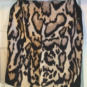 DVF animal print pencil skirt.